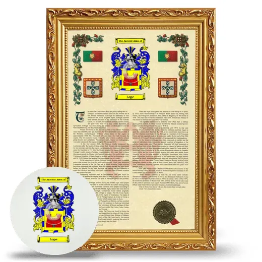 Lope Framed Armorial History and Mouse Pad - Gold