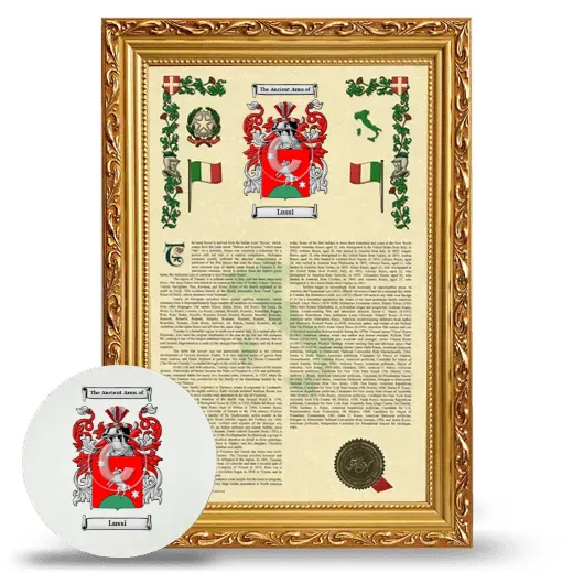 Lussi Framed Armorial History and Mouse Pad - Gold