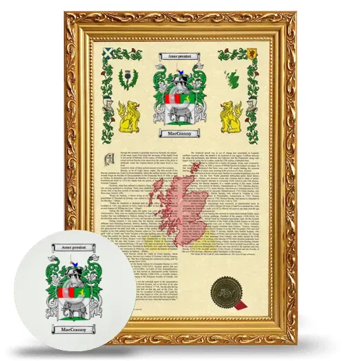 MacCranny Framed Armorial History and Mouse Pad - Gold