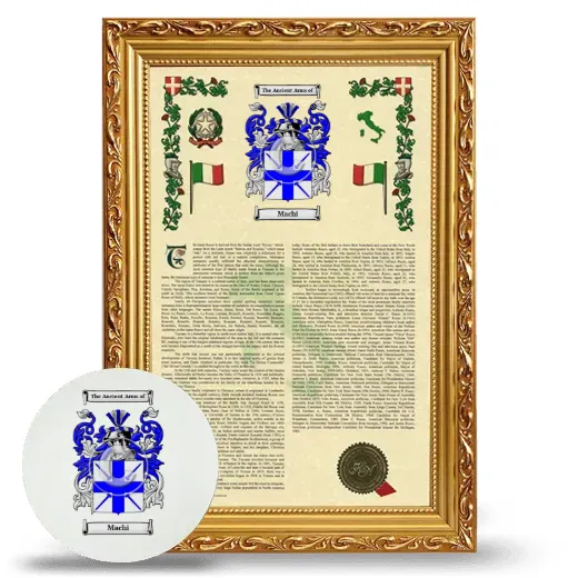 Machi Framed Armorial History and Mouse Pad - Gold