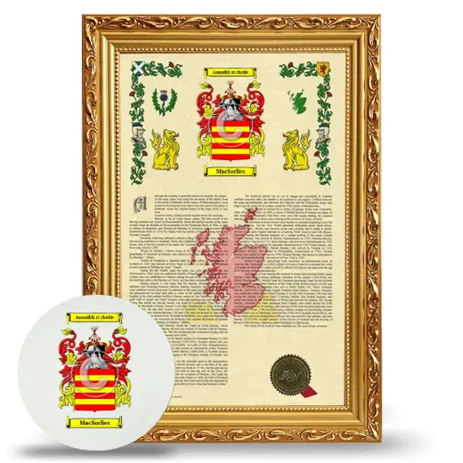 MacSorlies Framed Armorial History and Mouse Pad - Gold