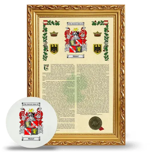 Maisel Framed Armorial History and Mouse Pad - Gold