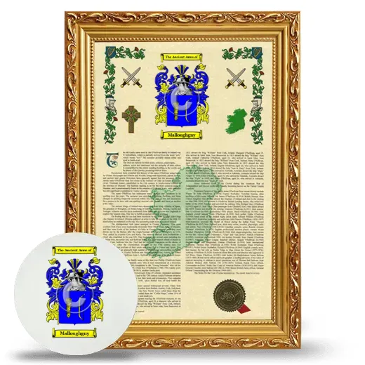 Malloughgny Framed Armorial History and Mouse Pad - Gold