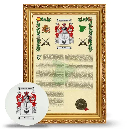 Matos Framed Armorial History and Mouse Pad - Gold
