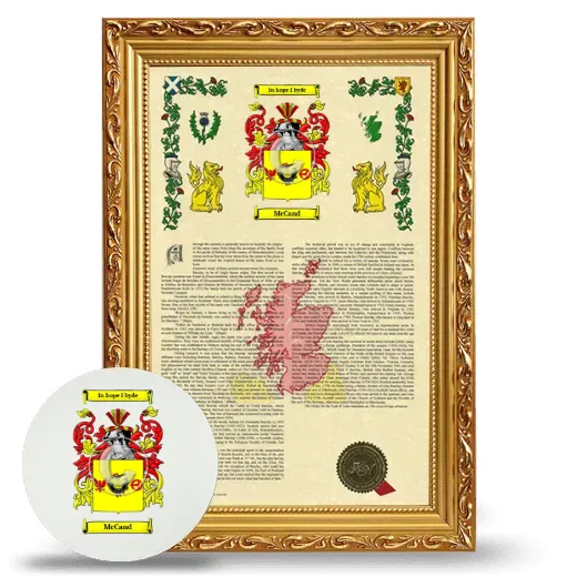 McCand Framed Armorial History and Mouse Pad - Gold