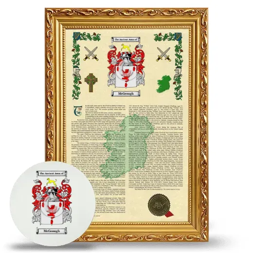 McGeough Framed Armorial History and Mouse Pad - Gold