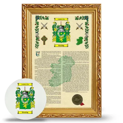 Mooring Framed Armorial History and Mouse Pad - Gold