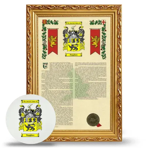 Napghan Framed Armorial History and Mouse Pad - Gold