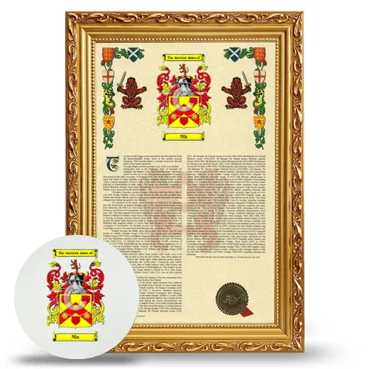 Nix Framed Armorial History and Mouse Pad - Gold