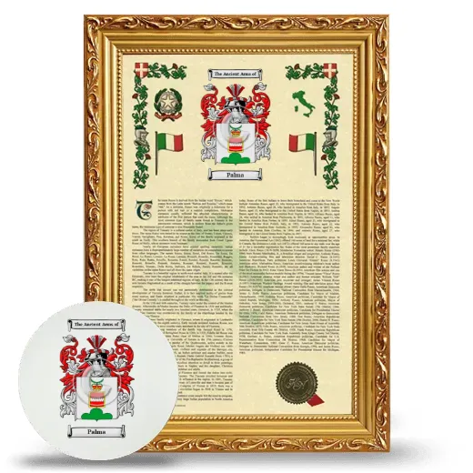 Palma Framed Armorial History and Mouse Pad - Gold