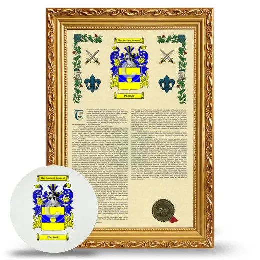 Parisot Framed Armorial History and Mouse Pad - Gold
