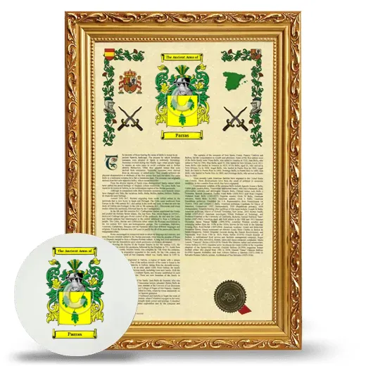 Parras Framed Armorial History and Mouse Pad - Gold