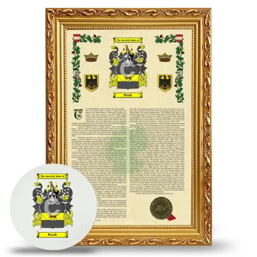 Prack Framed Armorial History and Mouse Pad - Gold