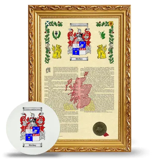 Ritchey Framed Armorial History and Mouse Pad - Gold