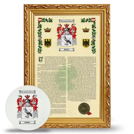 Rothes Framed Armorial History and Mouse Pad - Gold