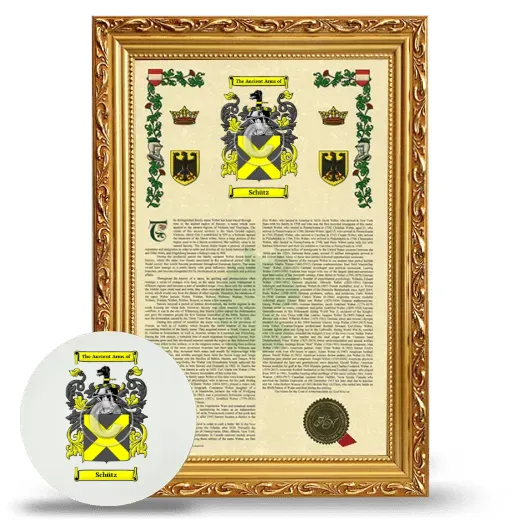 Schütz Framed Armorial History and Mouse Pad - Gold