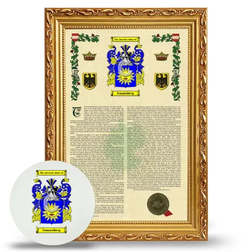 Sonnenberg Framed Armorial History and Mouse Pad - Gold