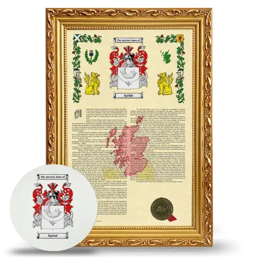 Sprint Framed Armorial History and Mouse Pad - Gold
