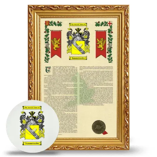 Summerscales Framed Armorial History and Mouse Pad - Gold