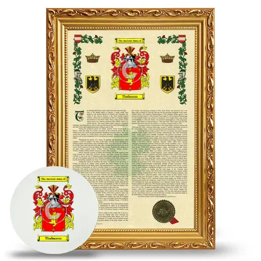Thalmann Framed Armorial History and Mouse Pad - Gold