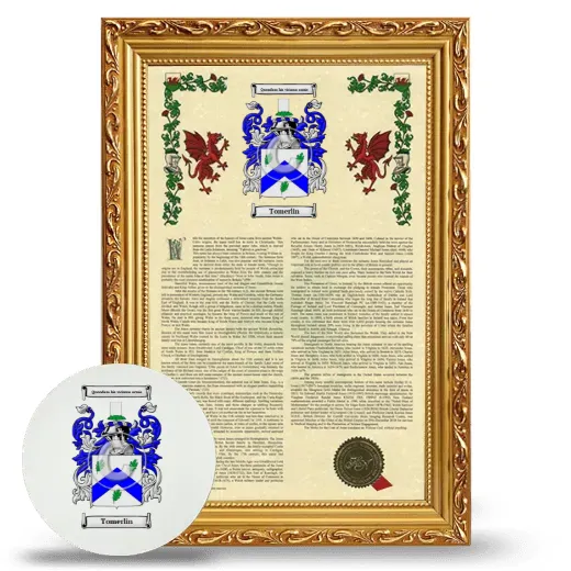 Tomerlin Framed Armorial History and Mouse Pad - Gold
