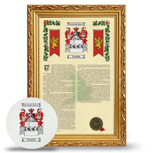 Trenwith Framed Armorial History and Mouse Pad - Gold
