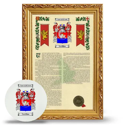 Trevillian Framed Armorial History and Mouse Pad - Gold