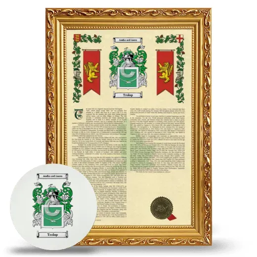 Trolop Framed Armorial History and Mouse Pad - Gold
