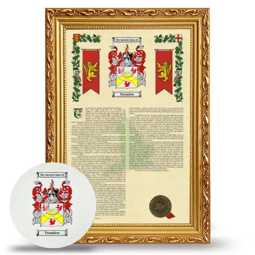 Twemlow Framed Armorial History and Mouse Pad - Gold