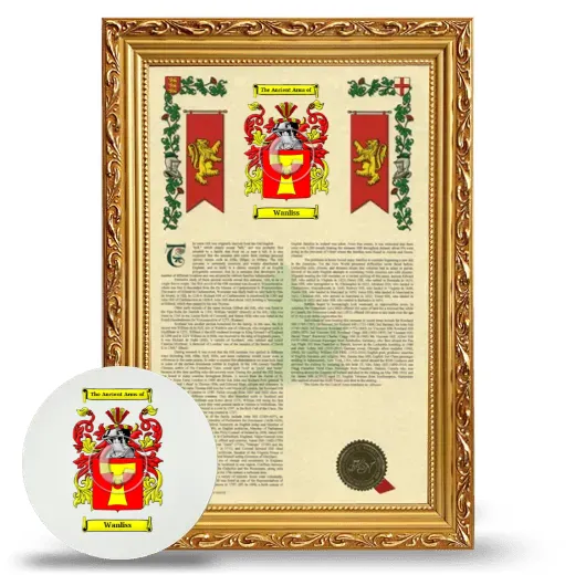 Wanliss Framed Armorial History and Mouse Pad - Gold