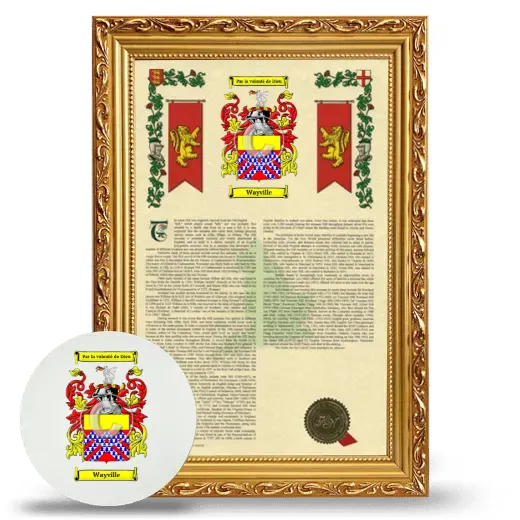 Wayville Framed Armorial History and Mouse Pad - Gold