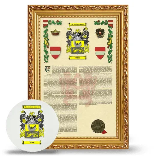 Wien Framed Armorial History and Mouse Pad - Gold