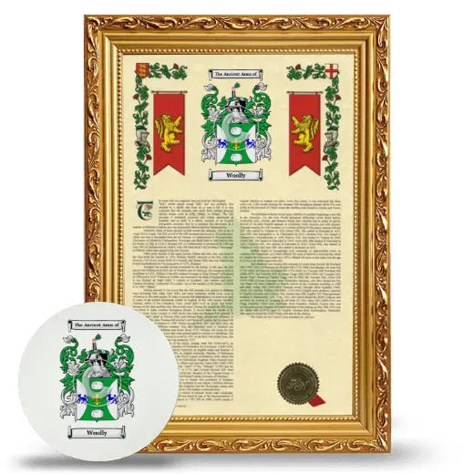 Woolly Framed Armorial History and Mouse Pad - Gold
