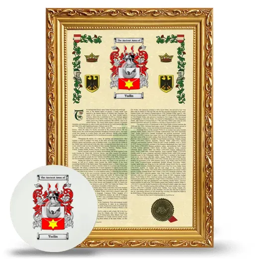 Yudin Framed Armorial History and Mouse Pad - Gold