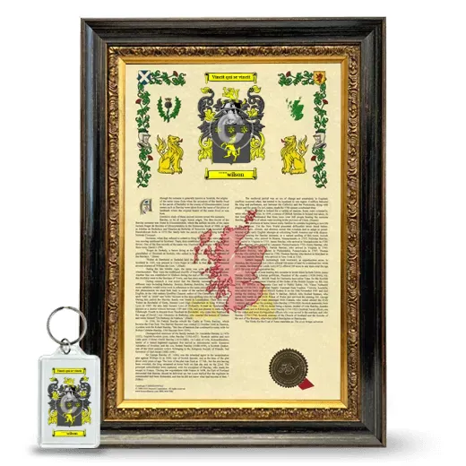 ''''''wilson Framed Armorial History and Keychain - Heirloom