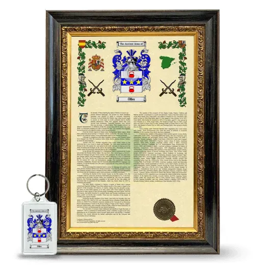 Öller Framed Armorial History and Keychain - Heirloom