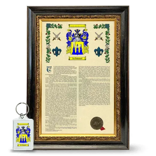 La Fummel Framed Armorial History and Keychain - Heirloom