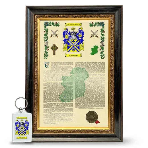O'Brogane Framed Armorial History and Keychain - Heirloom
