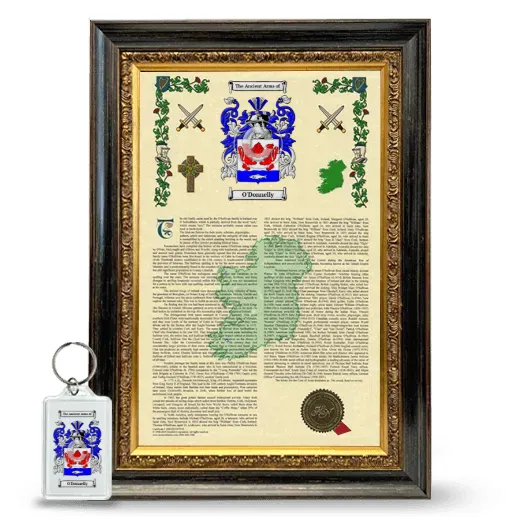 O'Donnelly Framed Armorial History and Keychain - Heirloom