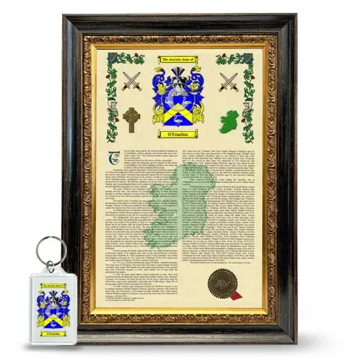 O'Fenelon Framed Armorial History and Keychain - Heirloom