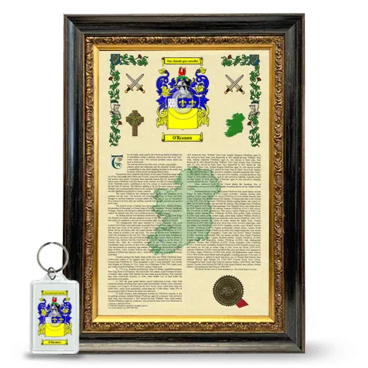 O'Kramer Framed Armorial History and Keychain - Heirloom