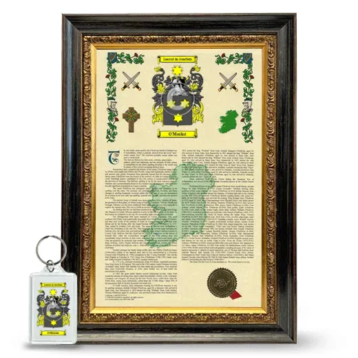 O'Morint Framed Armorial History and Keychain - Heirloom
