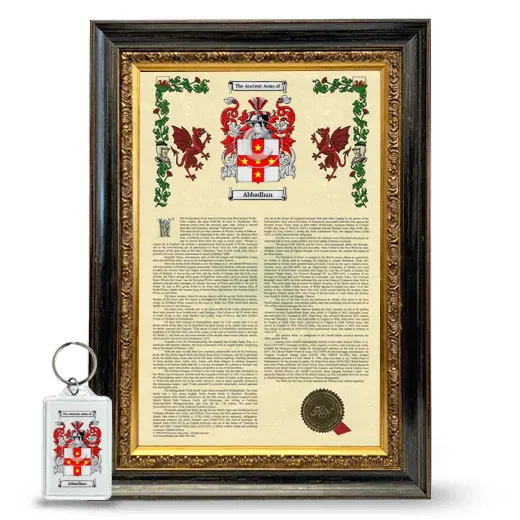 Abbadhan Framed Armorial History and Keychain - Heirloom