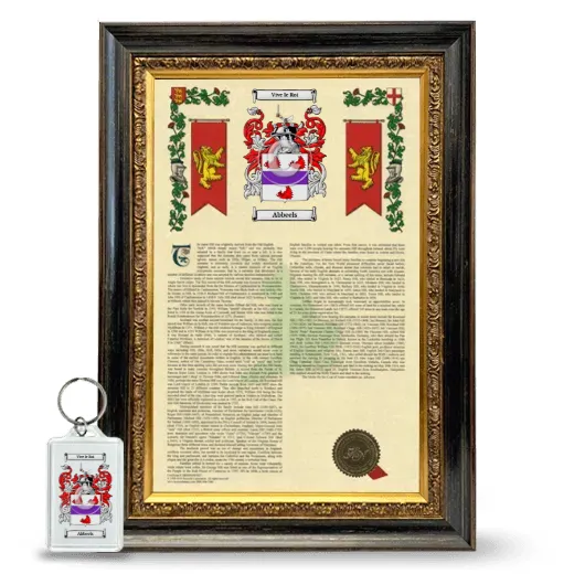 Abbeels Framed Armorial History and Keychain - Heirloom