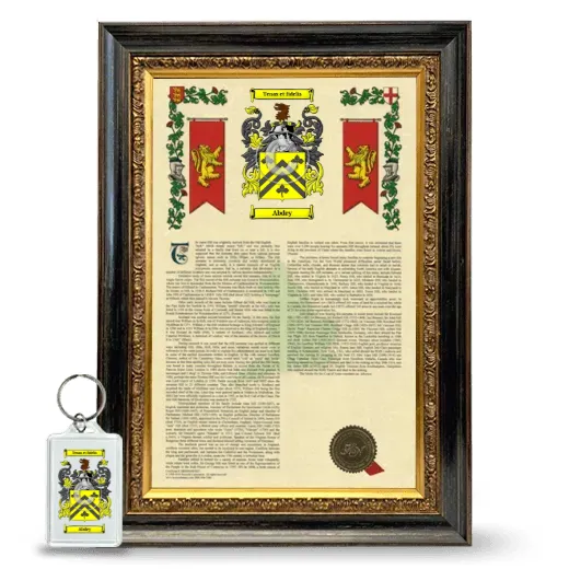 Abdey Framed Armorial History and Keychain - Heirloom