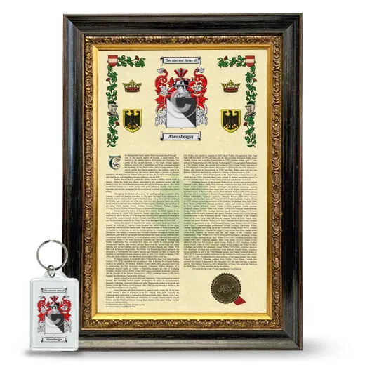 Abensberger Framed Armorial History and Keychain - Heirloom