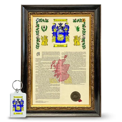 Abrahams Framed Armorial History and Keychain - Heirloom