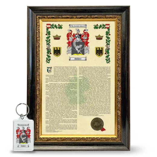 Abshere Framed Armorial History and Keychain - Heirloom