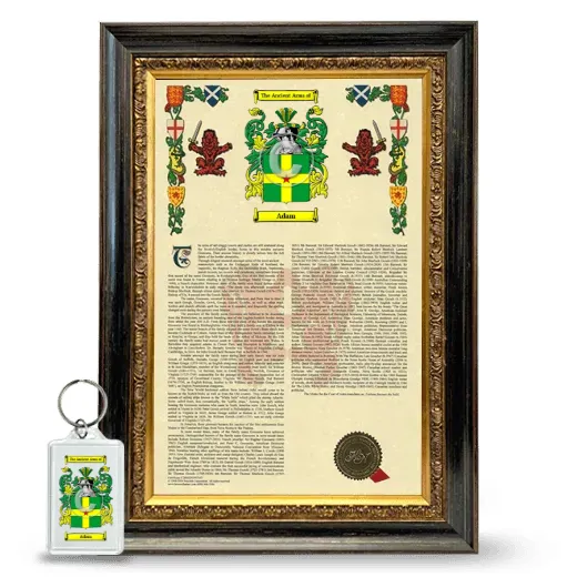 Adam Framed Armorial History and Keychain - Heirloom