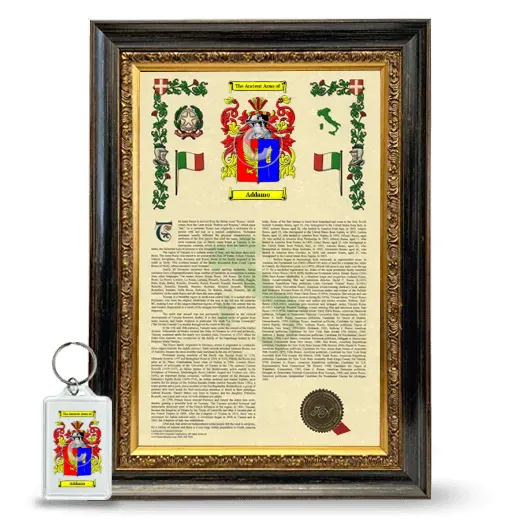 Addamo Framed Armorial History and Keychain - Heirloom